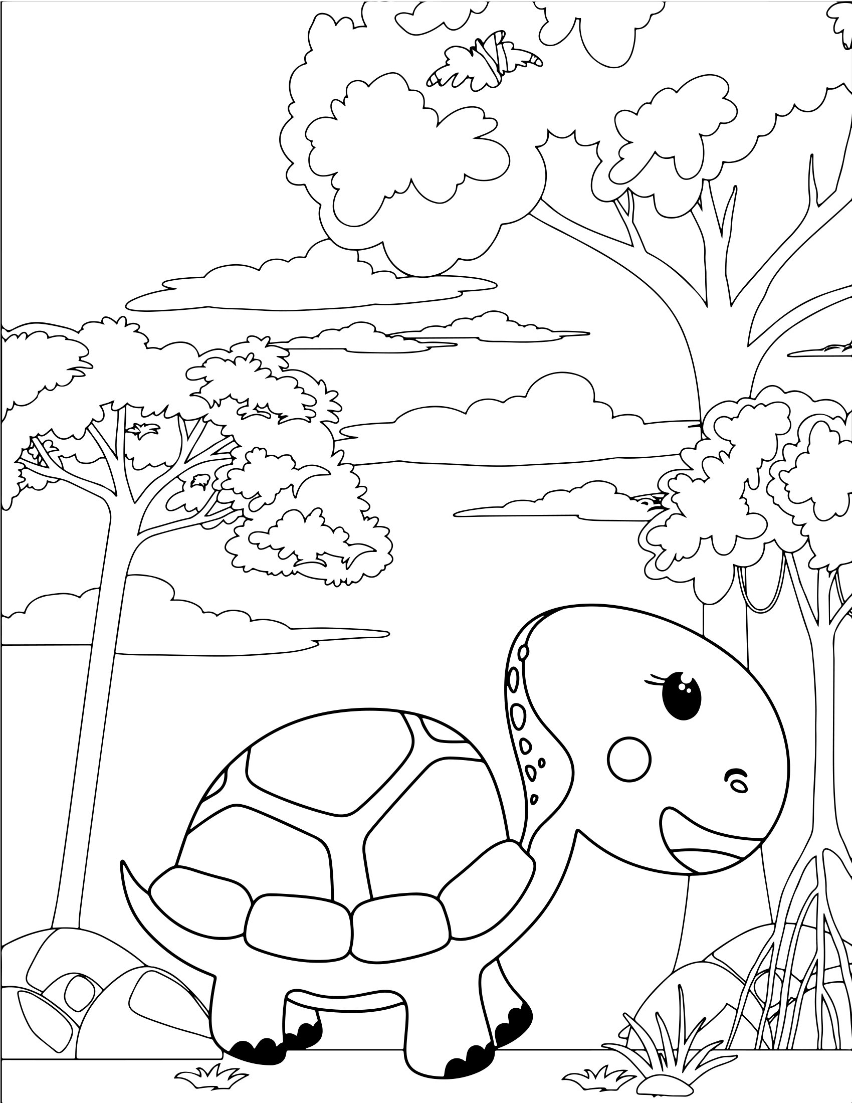 Molde 17 - Cute Animals Coloring Pages For Kids para imprimir