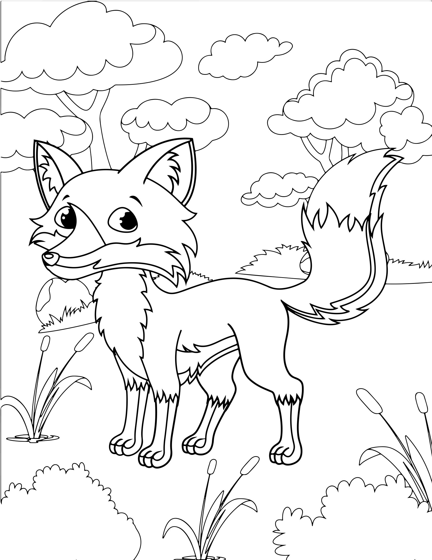 Molde 18 - Cute Animals Coloring Pages For Kids para imprimir