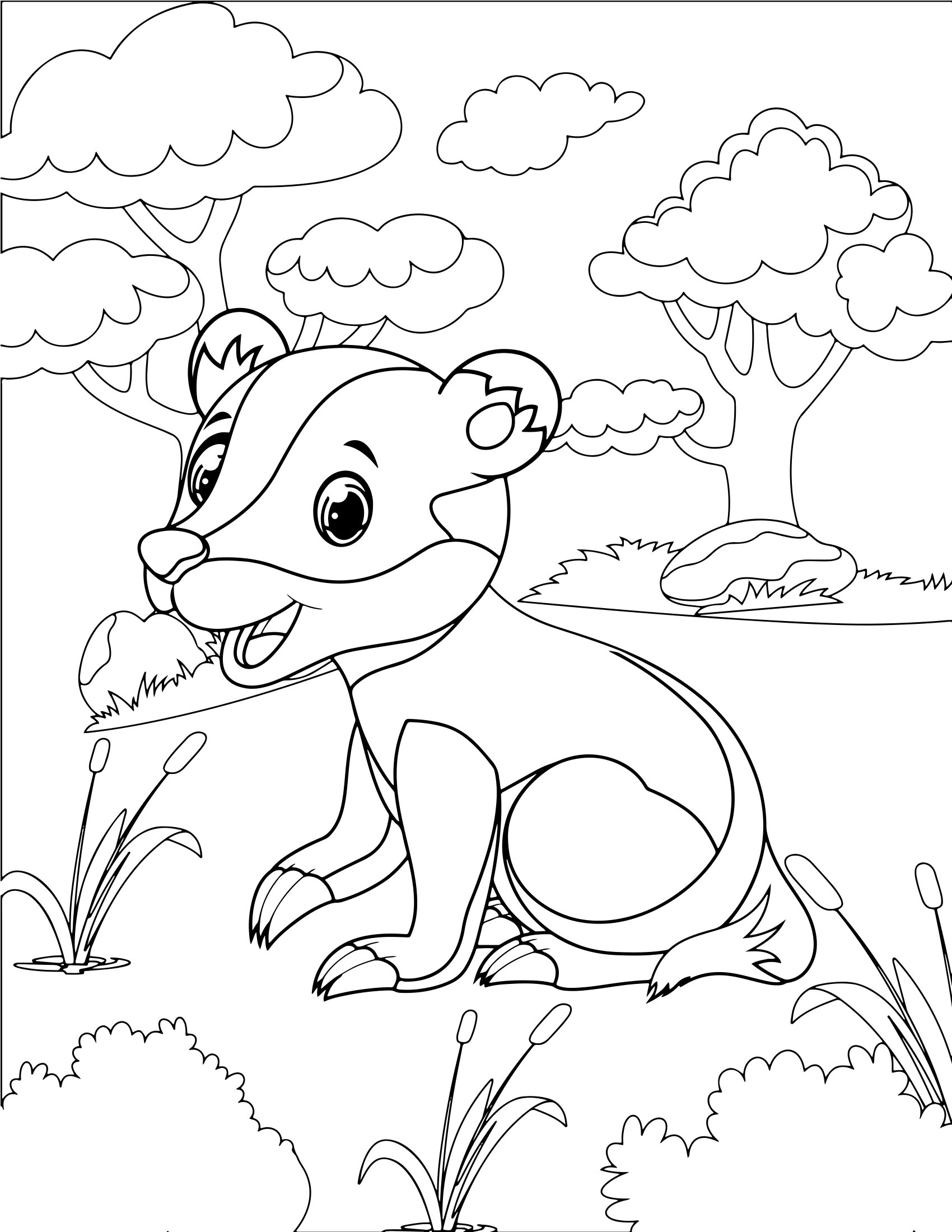 Molde 20 - Cute Animals Coloring Pages For Kids para imprimir