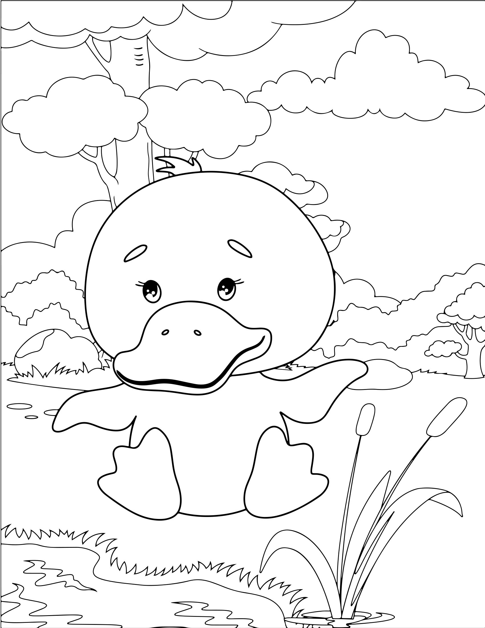 Molde 21 - Cute Animals Coloring Pages For Kids para imprimir