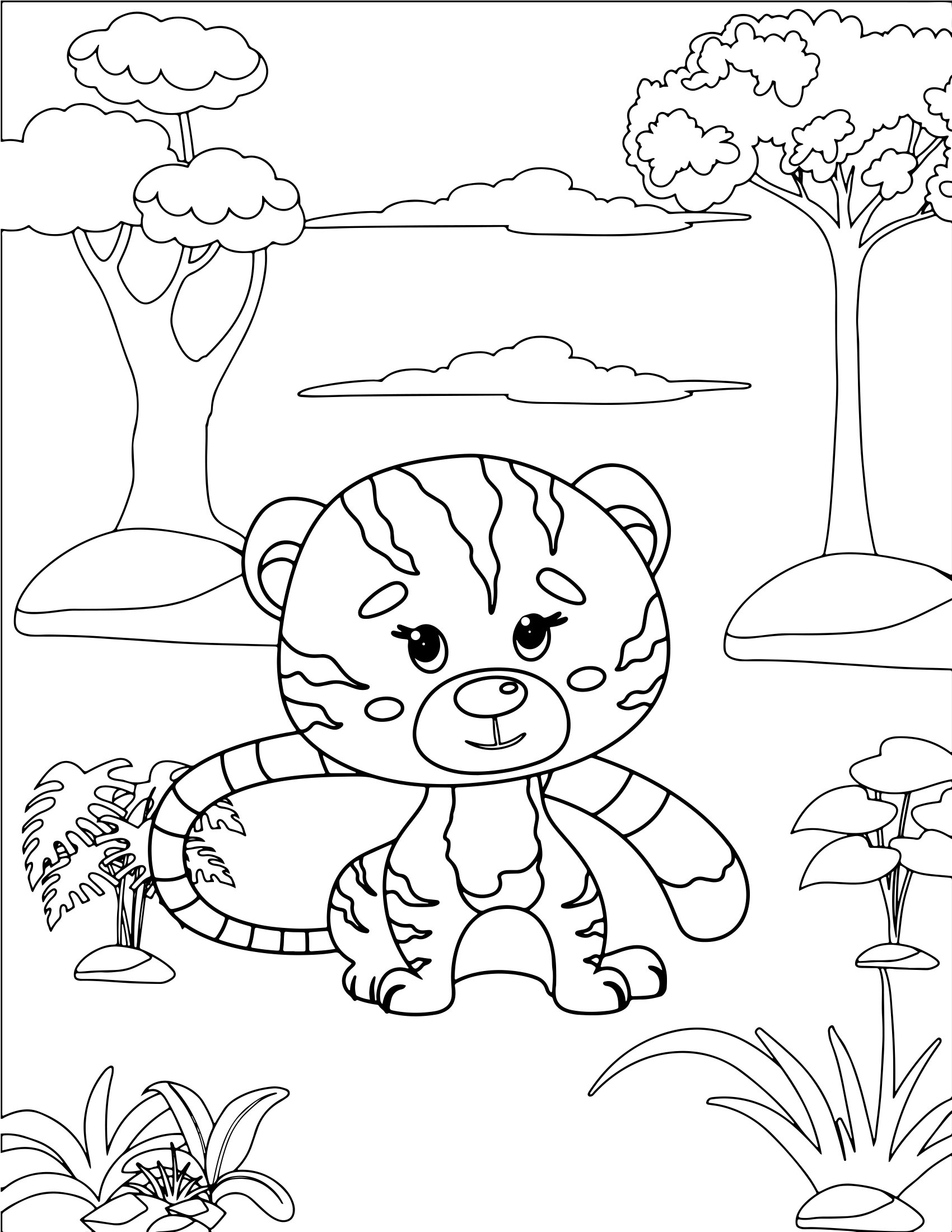 Molde 22 - Cute Animals Coloring Pages For Kids para imprimir