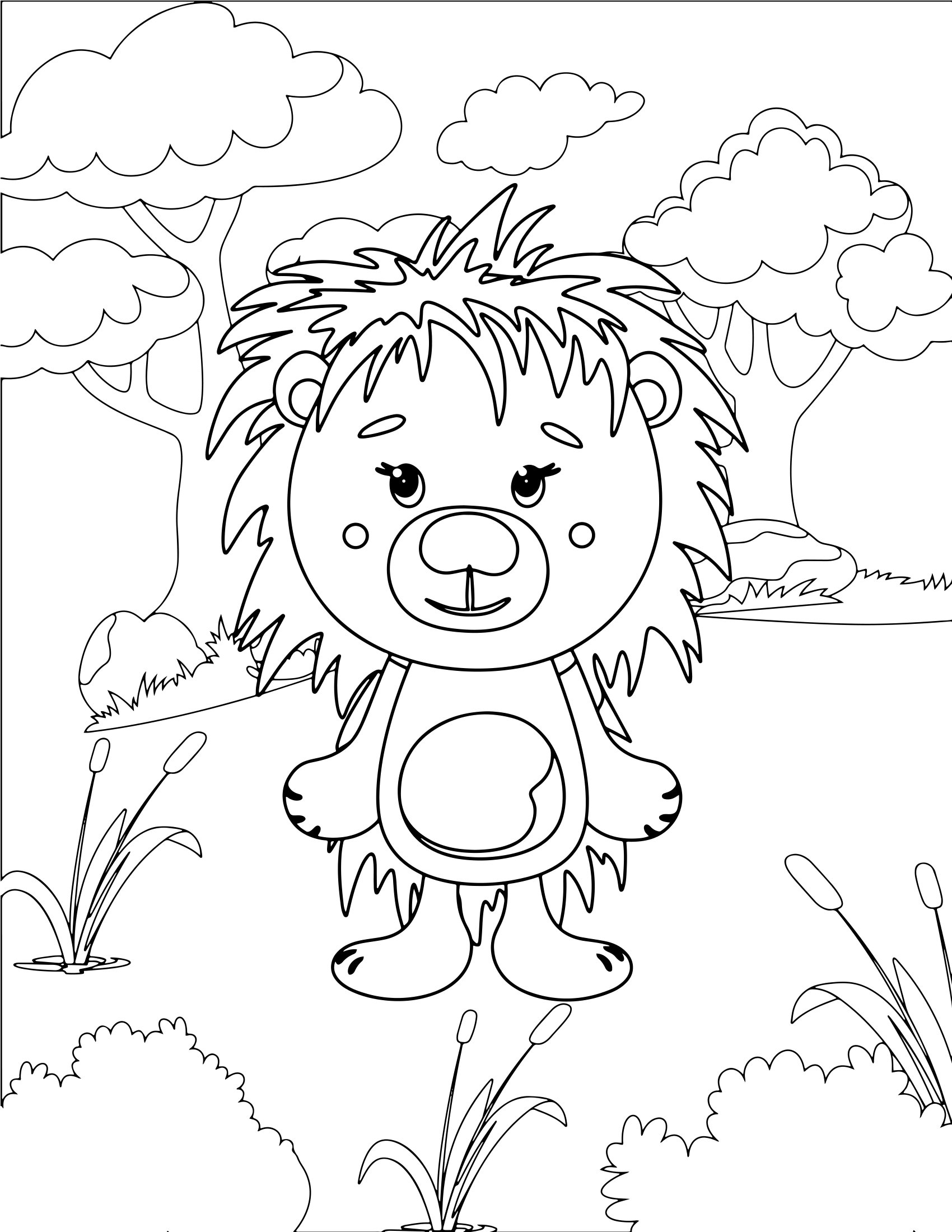 Molde 26 - Cute Animals Coloring Pages For Kids para imprimir