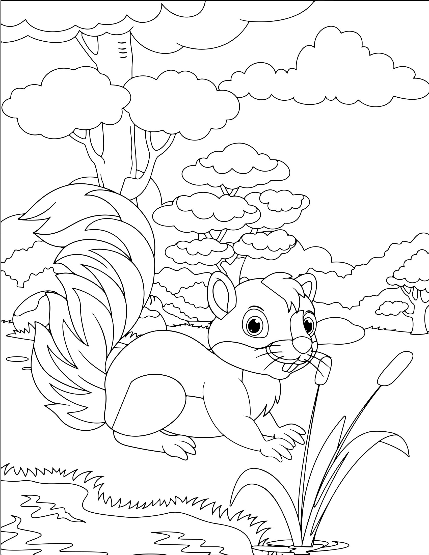 Molde 27 - Cute Animals Coloring Pages For Kids para imprimir