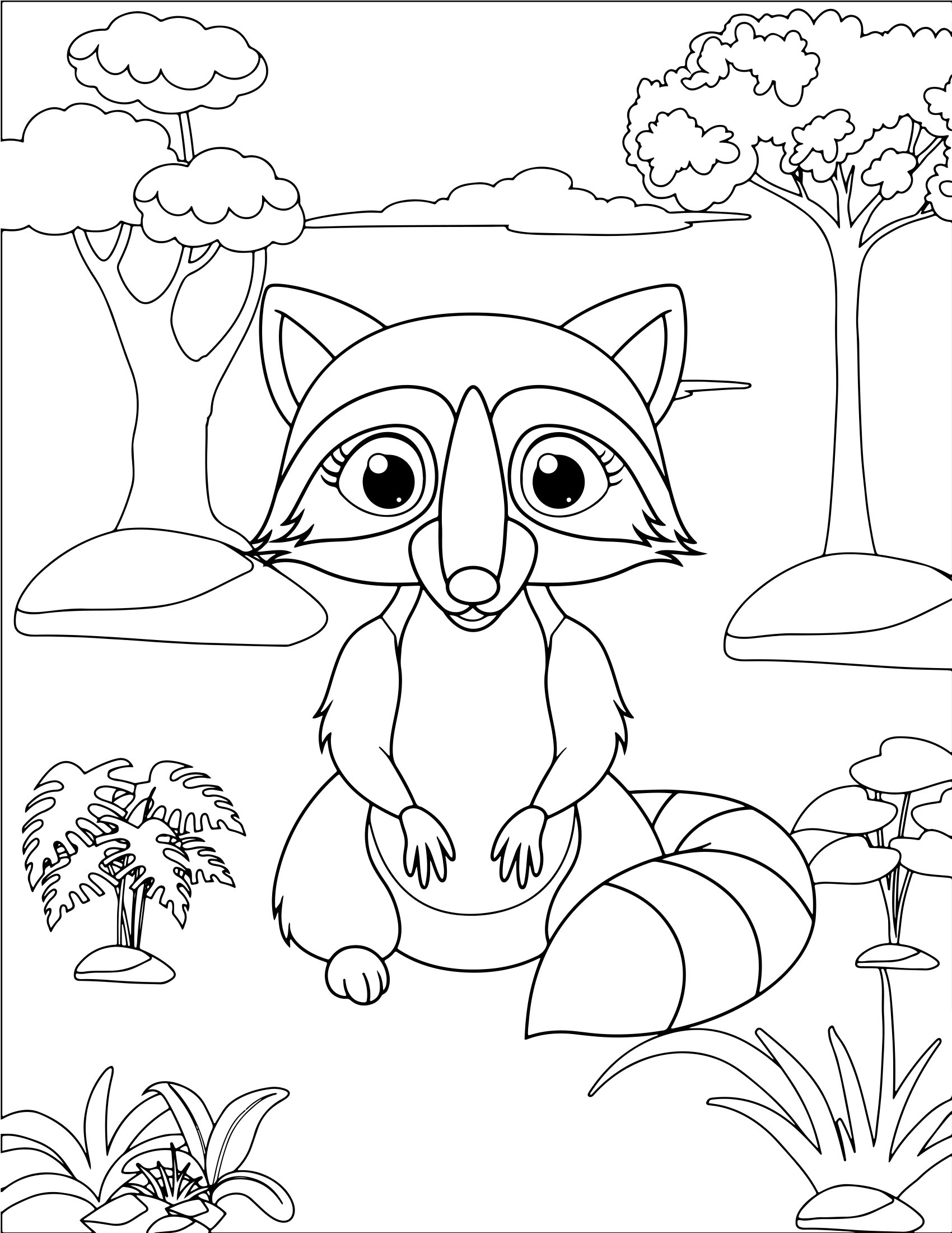 Molde 28 - Cute Animals Coloring Pages For Kids para imprimir