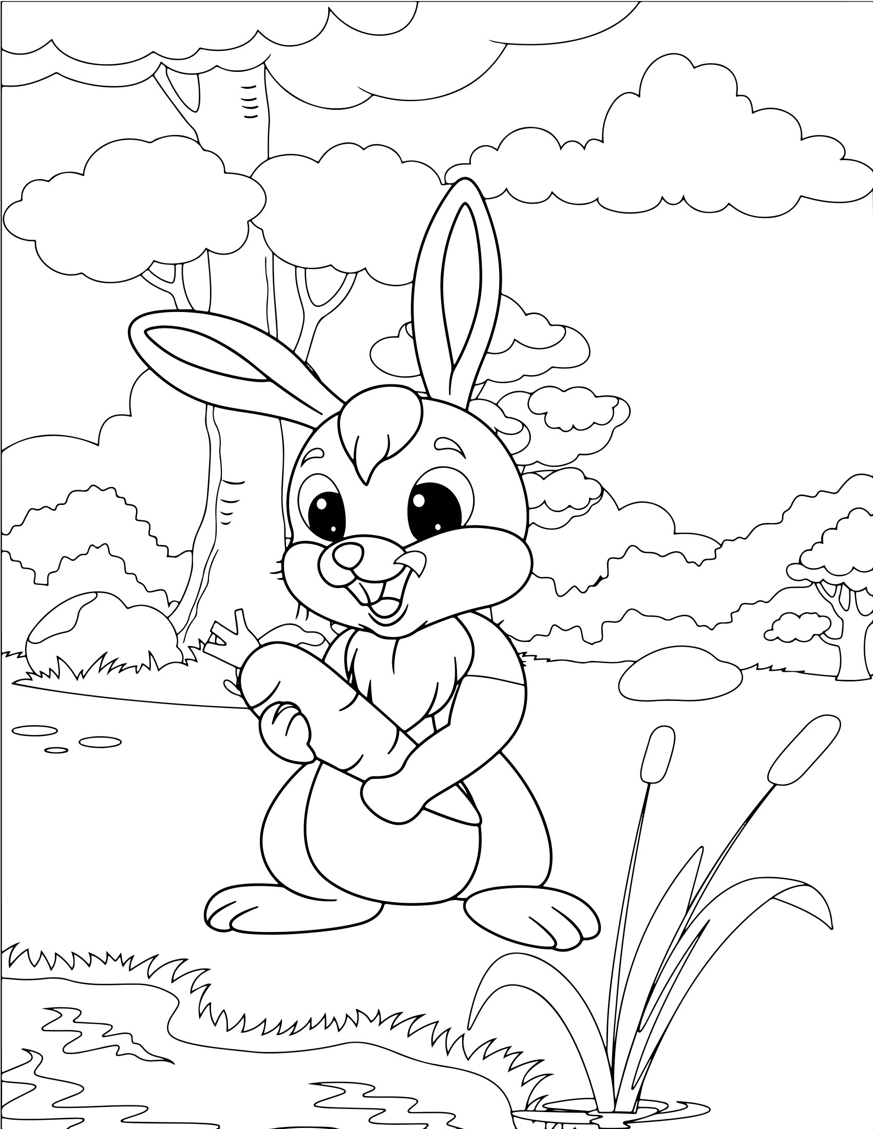 Molde 31 - Cute Animals Coloring Pages For Kids para imprimir