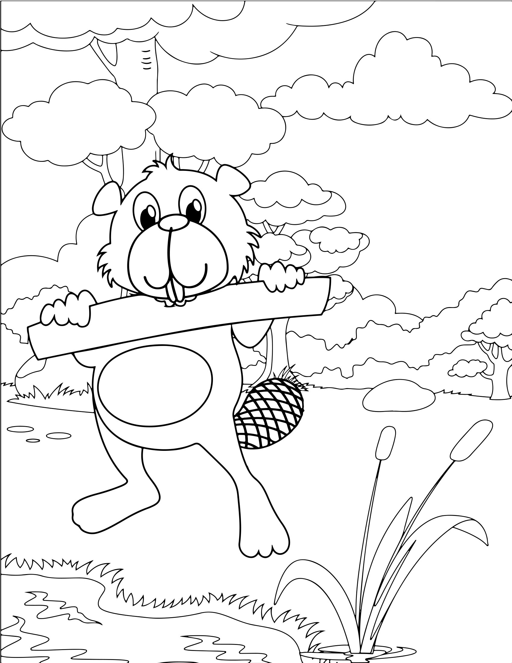 Molde 32 - Cute Animals Coloring Pages For Kids para imprimir