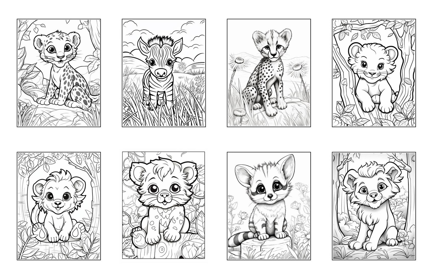 Desenhos de animais fofos para colorir e imprimir - Capa