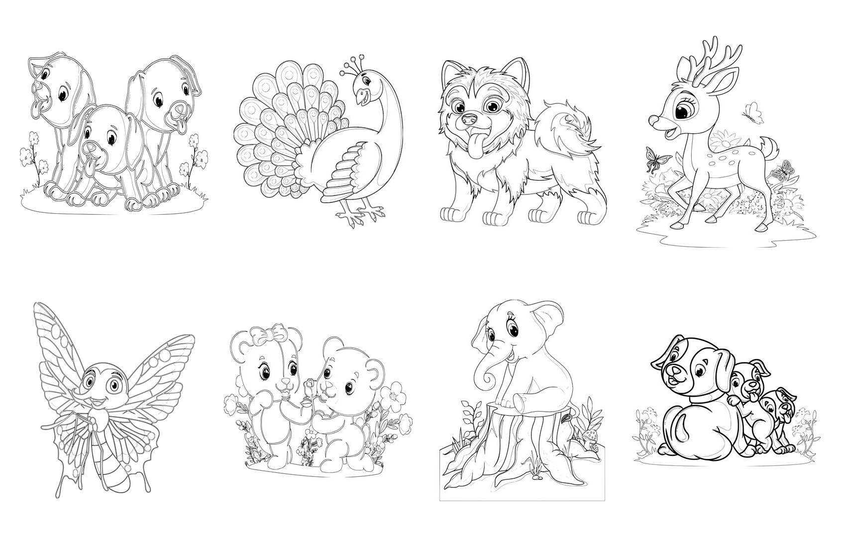 Desenhos de animais fofos para colorir e imprimir – Parte 5 - Capa