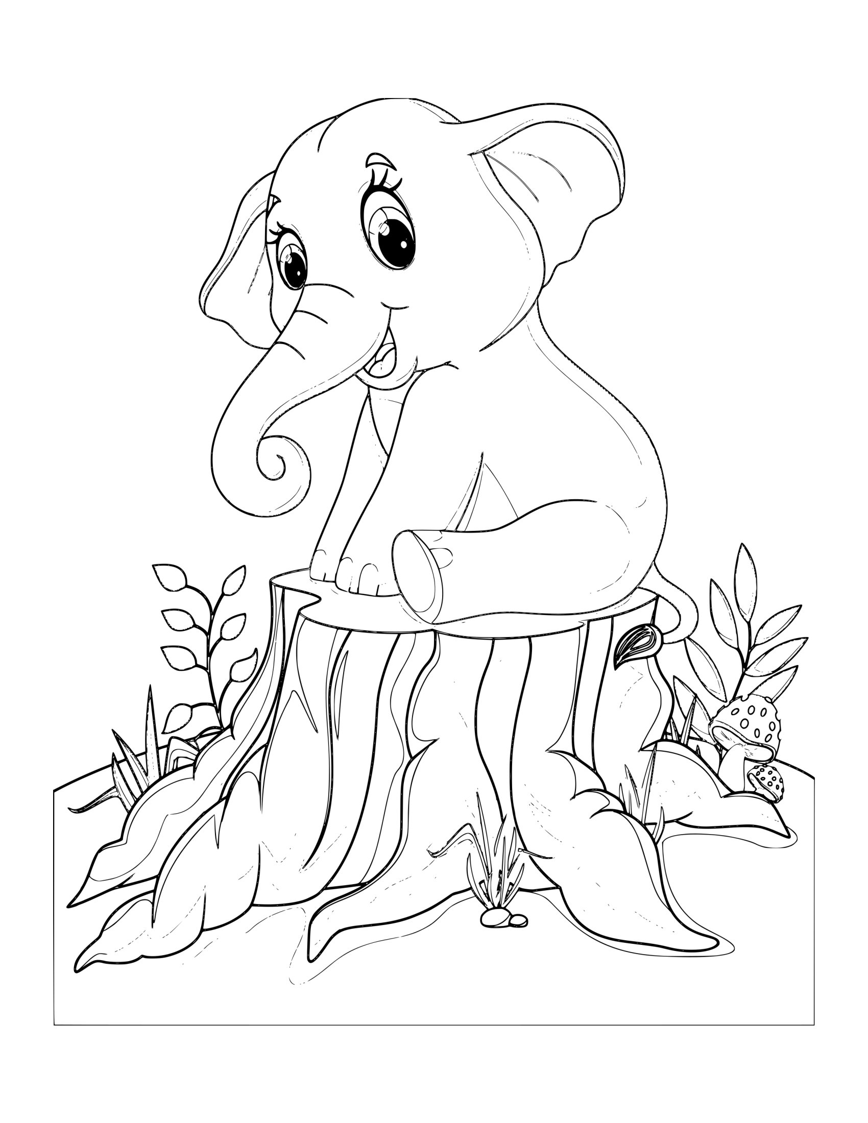 Desenho de Animal Fofo 36 - Desenhos de animais fofos para colorir e imprimir – Parte 5 para imprimir