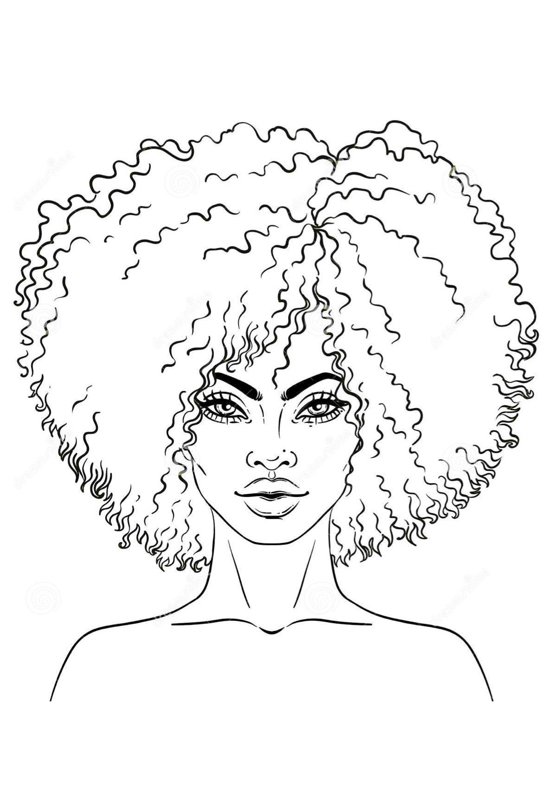 Desenho Afro 12 - Desenhos de mulheres negras com turbantes para colorir e imprimir para imprimir