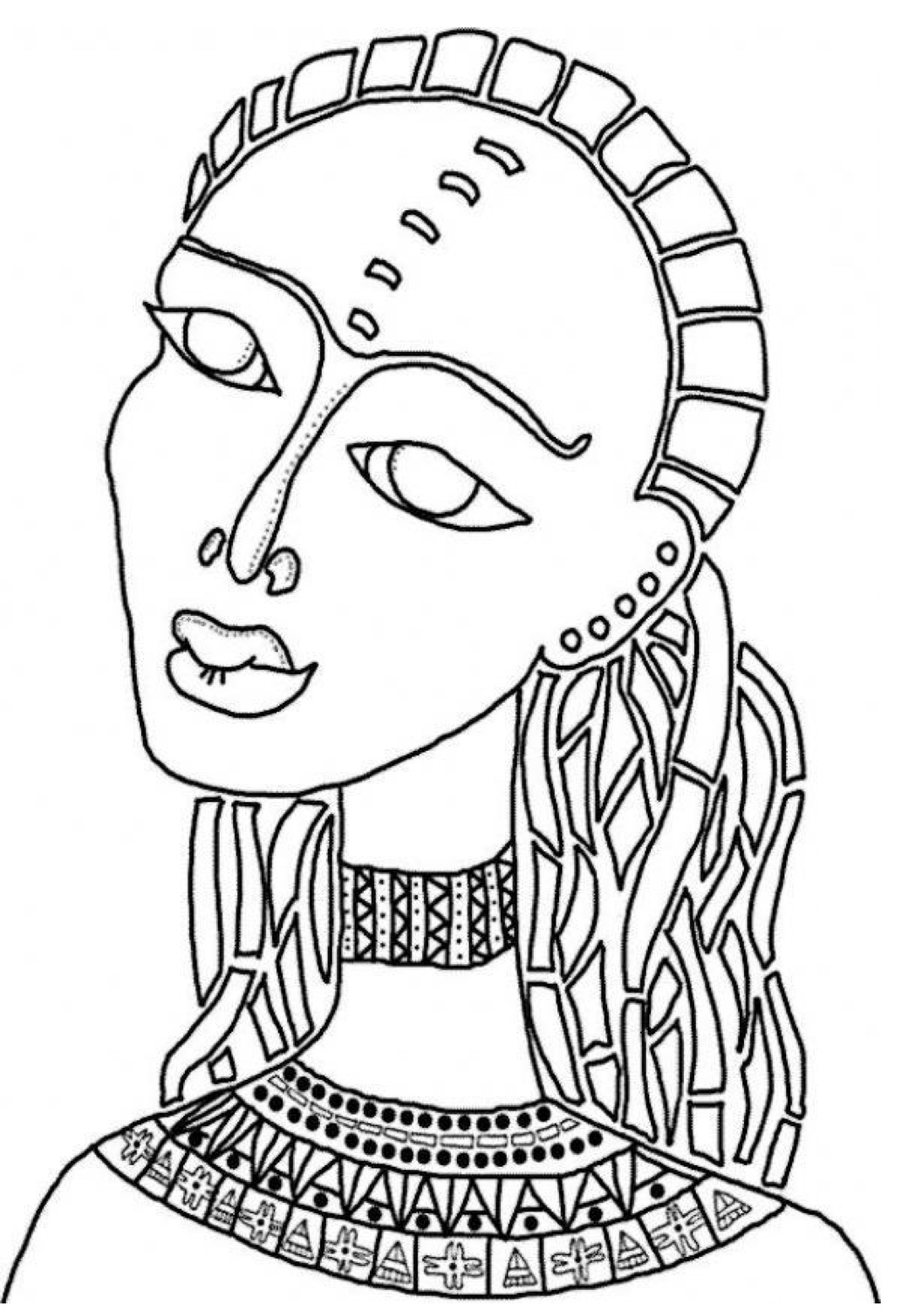 Desenho Afro 20 - Desenhos de mulheres negras com turbantes para colorir e imprimir para imprimir