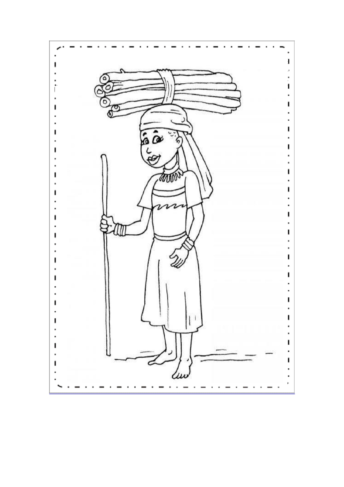 Desenho 3 - Desenhos para Colorir com Temas Africanos e Cultura Afro para Imprimir para imprimir
