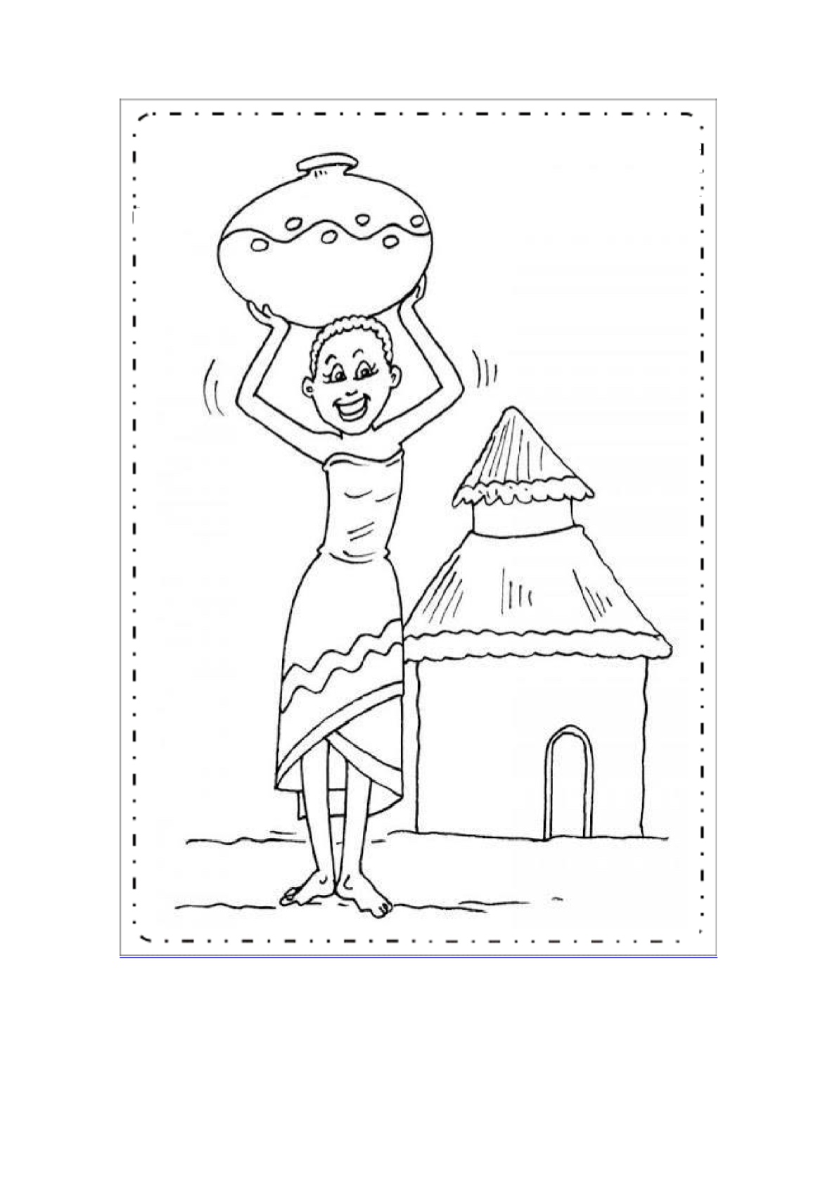 Desenho 5 - Desenhos para Colorir com Temas Africanos e Cultura Afro para Imprimir para imprimir