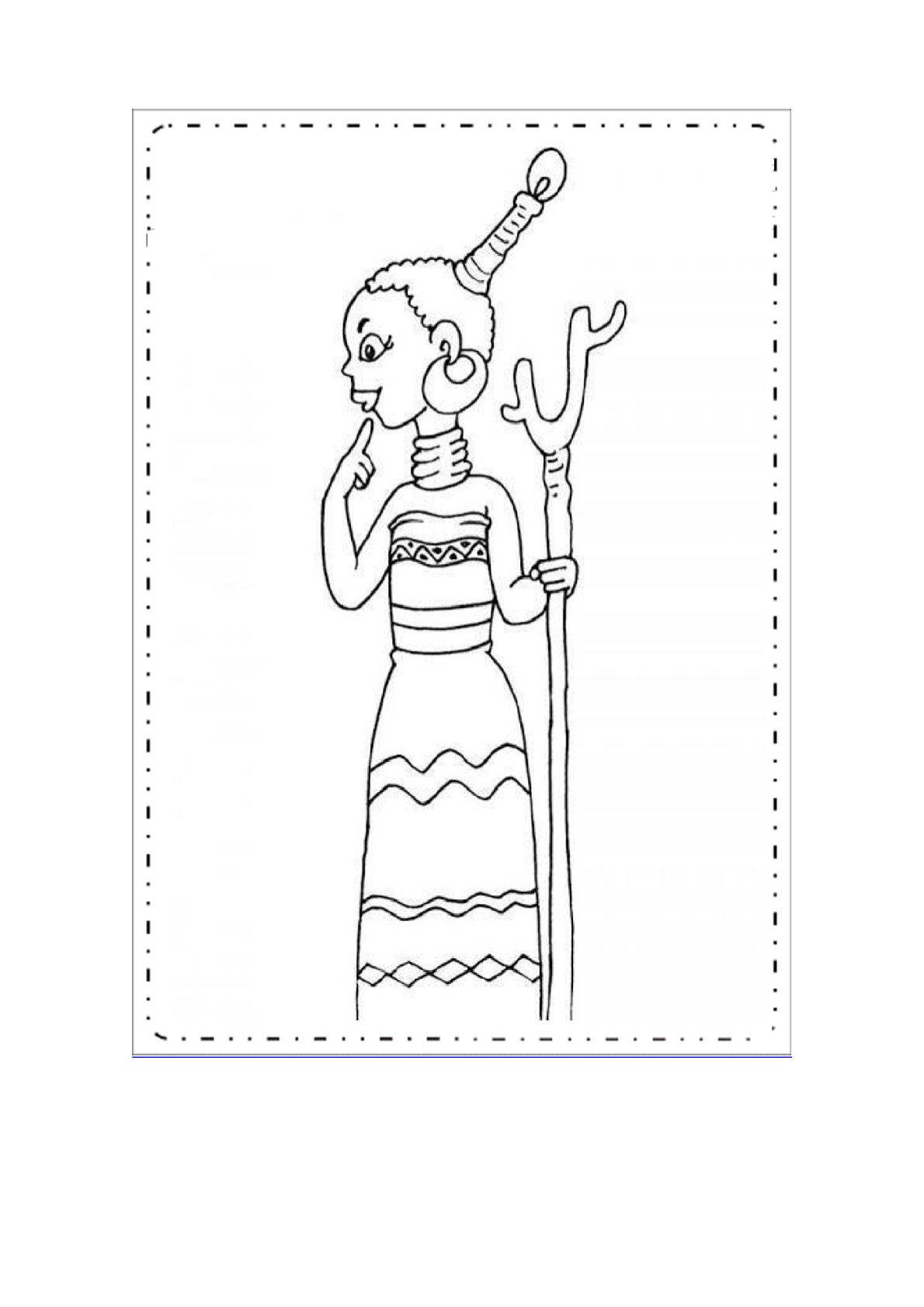 Desenho 6 - Desenhos para Colorir com Temas Africanos e Cultura Afro para Imprimir para imprimir