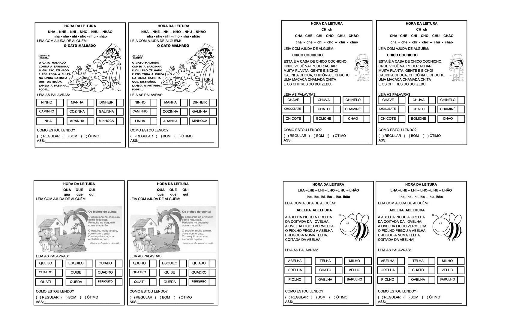 Fichas de leitura do alfabeto e vogais para imprimir - Capa