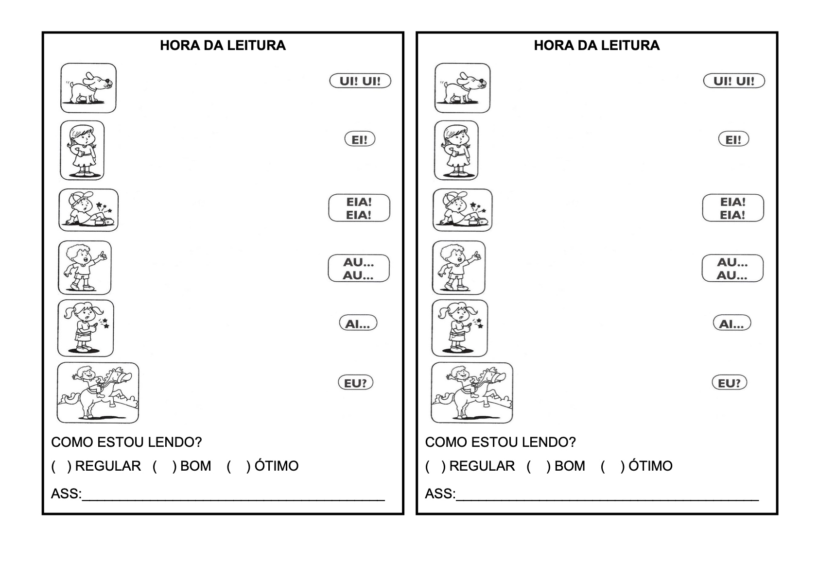 Ficha de Leitura 2 - Fichas de leitura do alfabeto e vogais para imprimir para imprimir