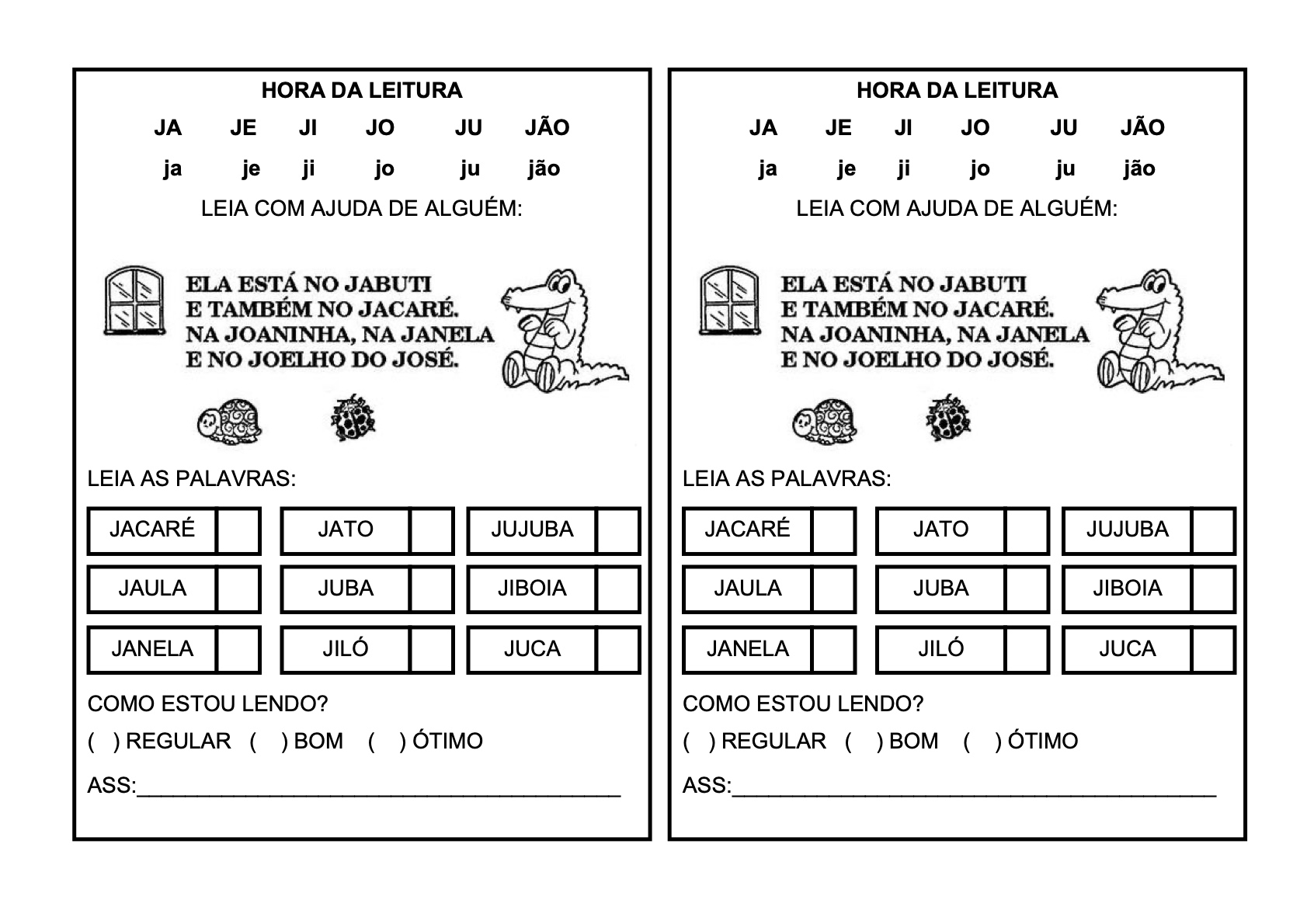 Ficha de Leitura 8 - Fichas de leitura do alfabeto e vogais para imprimir para imprimir