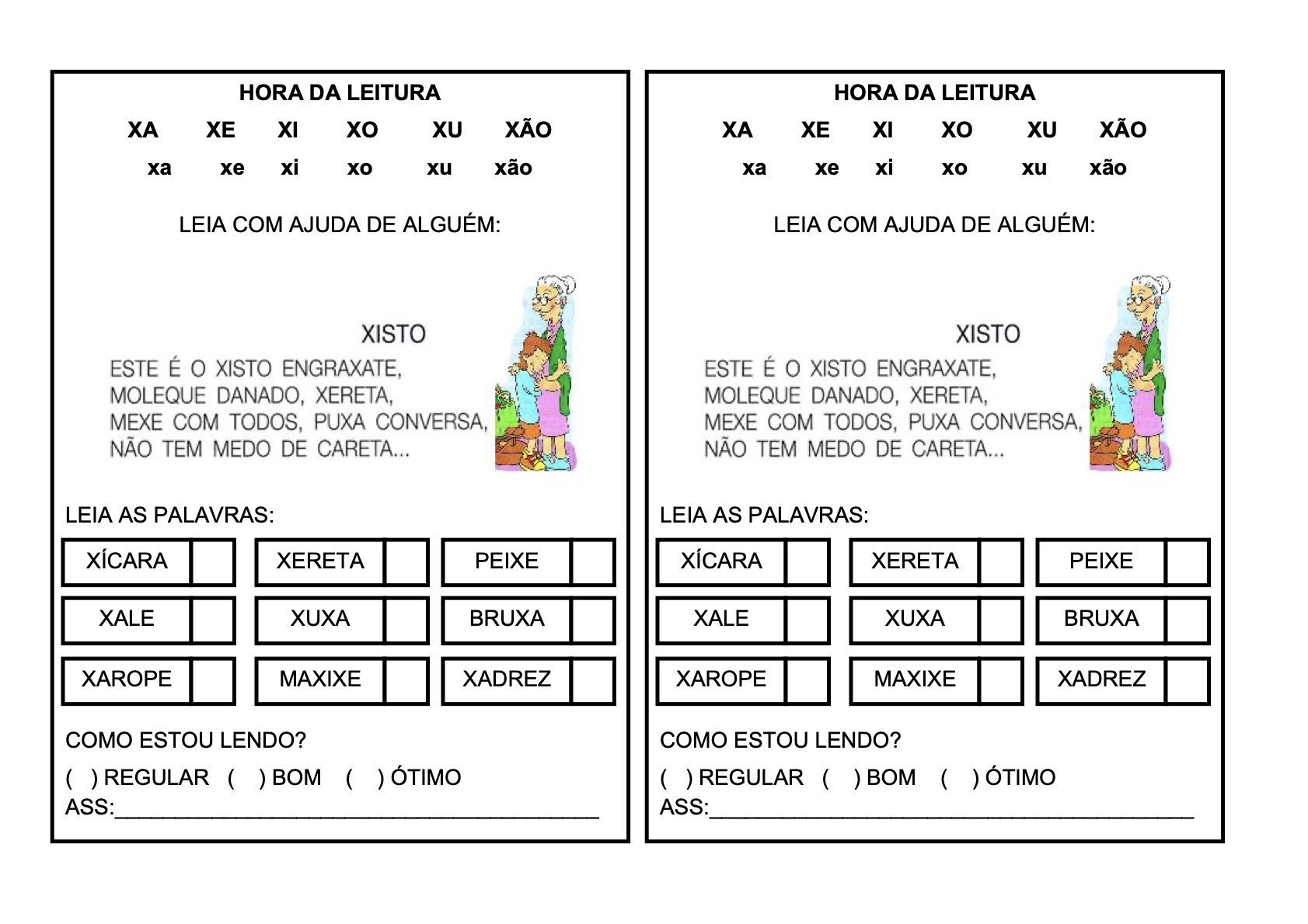 Ficha de Leitura 17 - Fichas de leitura do alfabeto e vogais para imprimir para imprimir