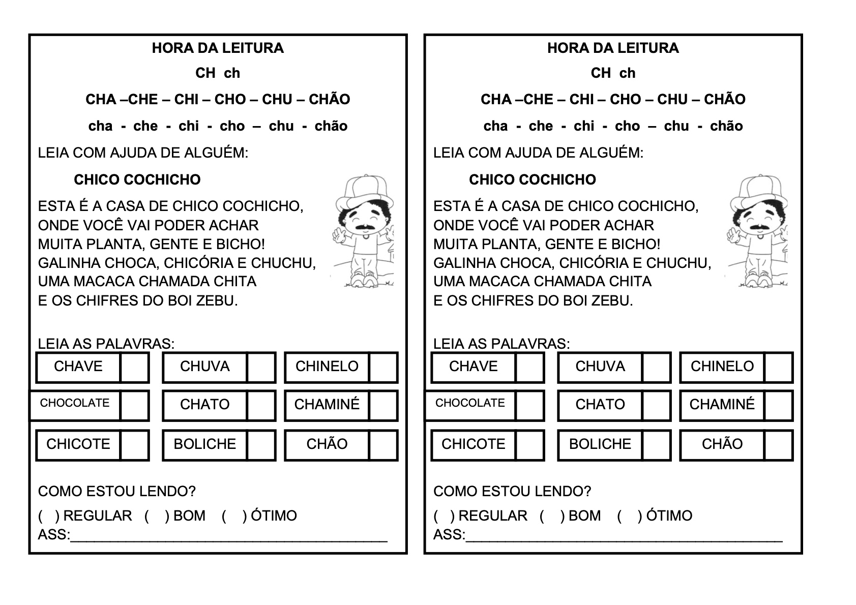 Ficha de Leitura 23 - Fichas de leitura do alfabeto e vogais para imprimir para imprimir