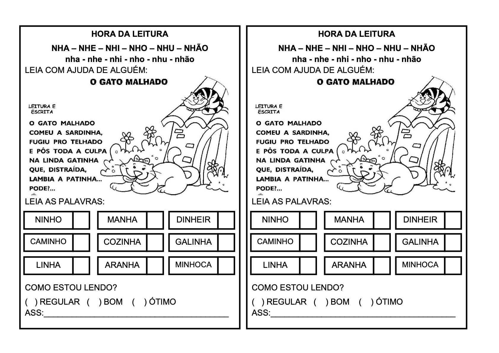 Ficha de Leitura 25 - Fichas de leitura do alfabeto e vogais para imprimir para imprimir
