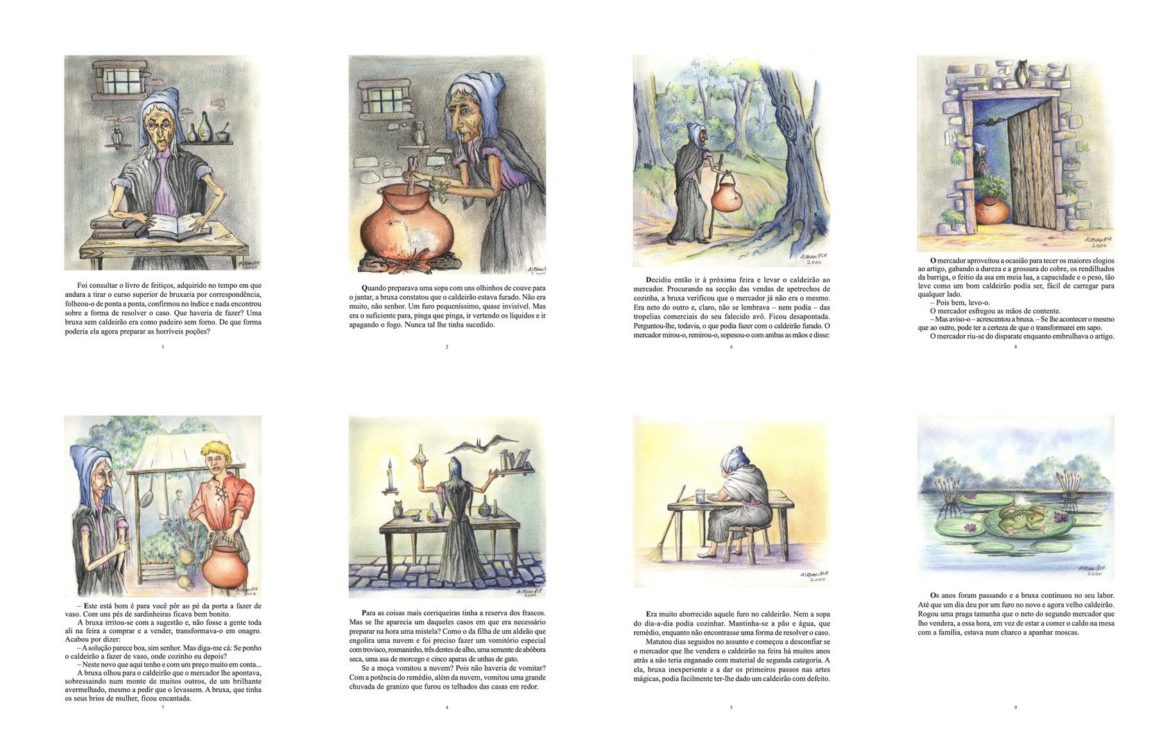 Livro Infantil A Bruxa e o Caldeirão Ilustrado para Ler e Imprimir - Capa