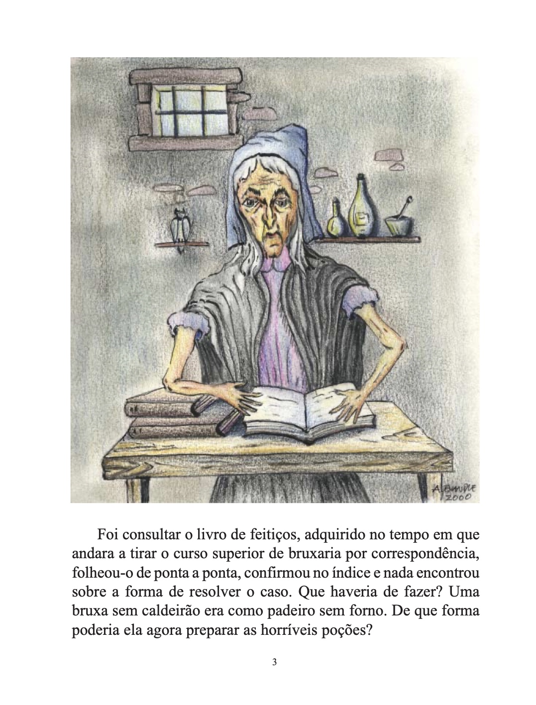 Página do Livro 3 - Livro Infantil A Bruxa e o Caldeirão Ilustrado para Ler e Imprimir para imprimir