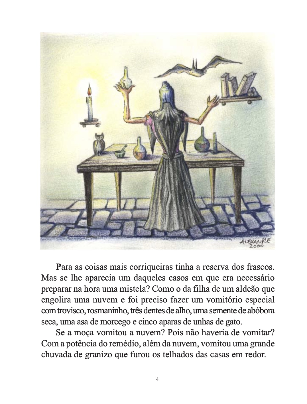 Página do Livro 4 - Livro Infantil A Bruxa e o Caldeirão Ilustrado para Ler e Imprimir para imprimir