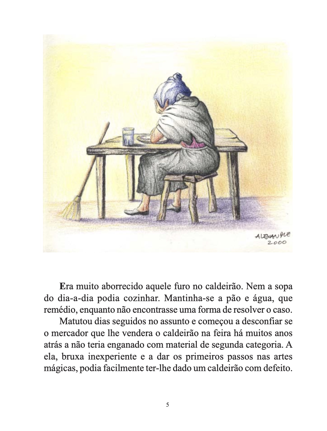 Página do Livro 5 - Livro Infantil A Bruxa e o Caldeirão Ilustrado para Ler e Imprimir para imprimir
