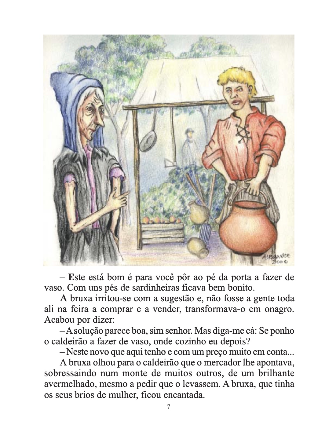Página do Livro 7 - Livro Infantil A Bruxa e o Caldeirão Ilustrado para Ler e Imprimir para imprimir