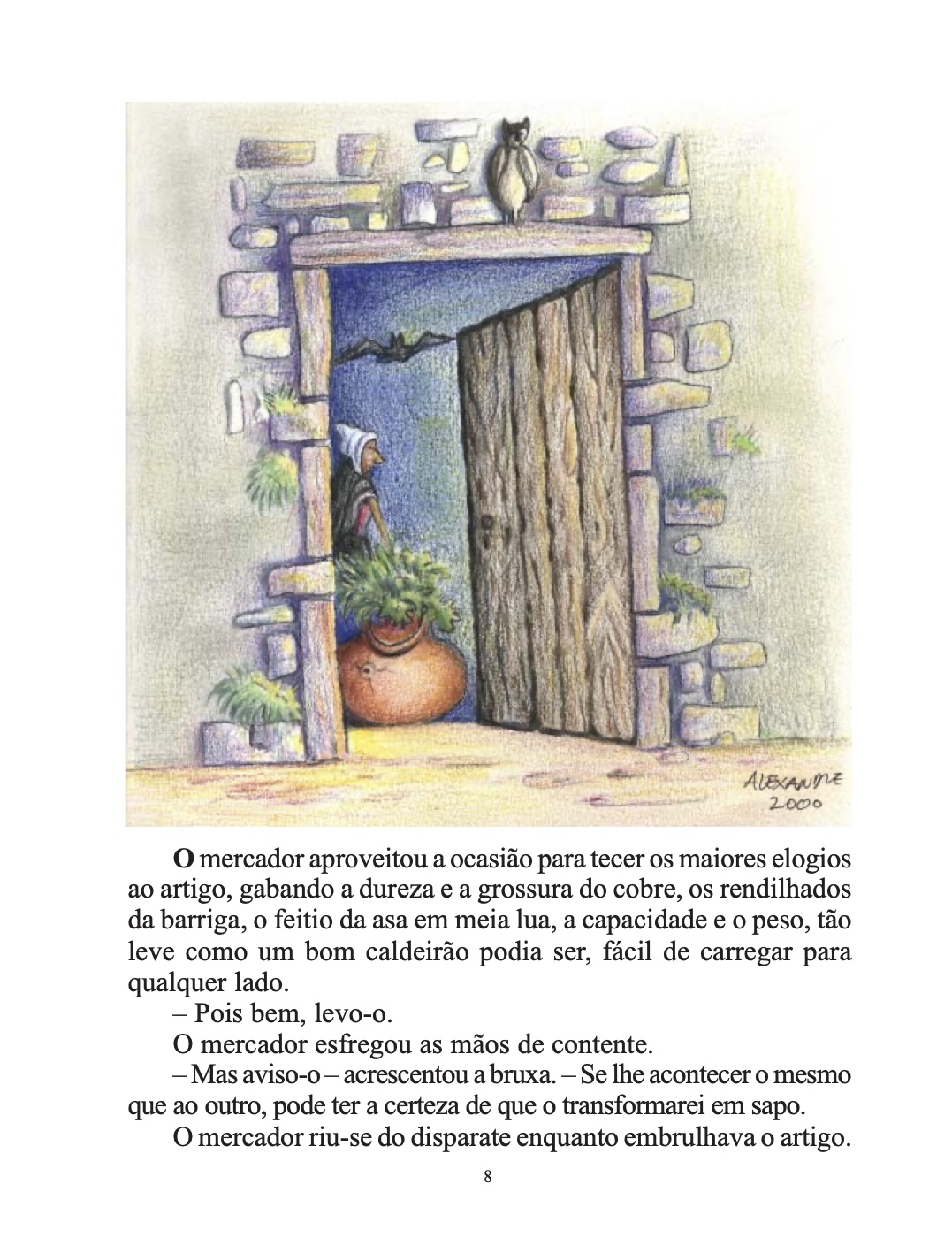 Página do Livro 8 - Livro Infantil A Bruxa e o Caldeirão Ilustrado para Ler e Imprimir para imprimir