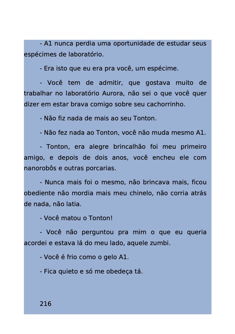 Página 138 - Livro Amanda e os Nanorobôs para Ler e Baixar em PDF para imprimir