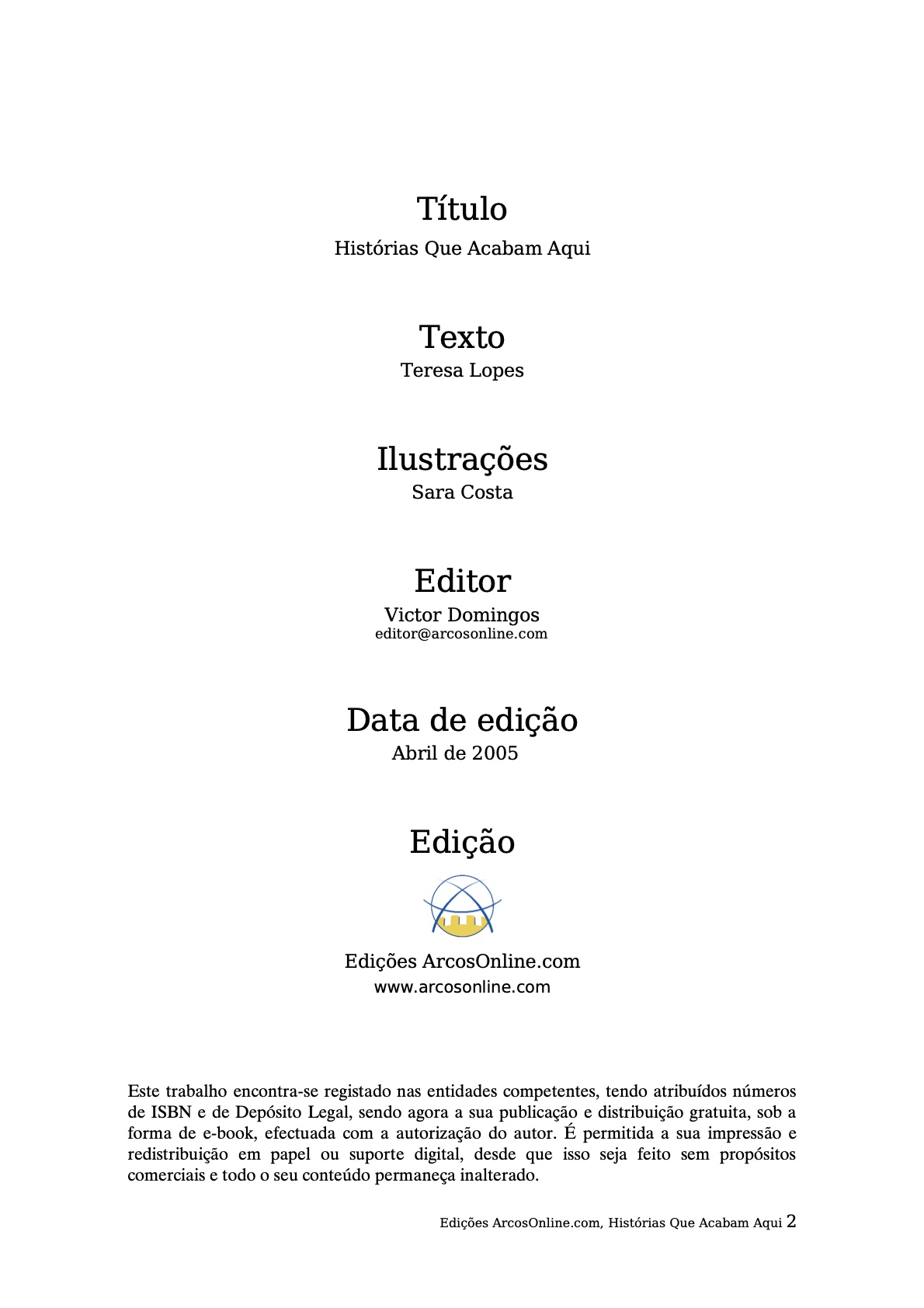 Página 2 - Livro Infantil Histórias que Acabam Aqui para Ler e Imprimir para imprimir