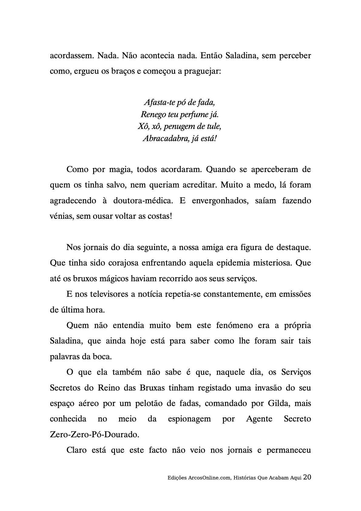 Página 20 - Livro Infantil Histórias que Acabam Aqui para Ler e Imprimir para imprimir