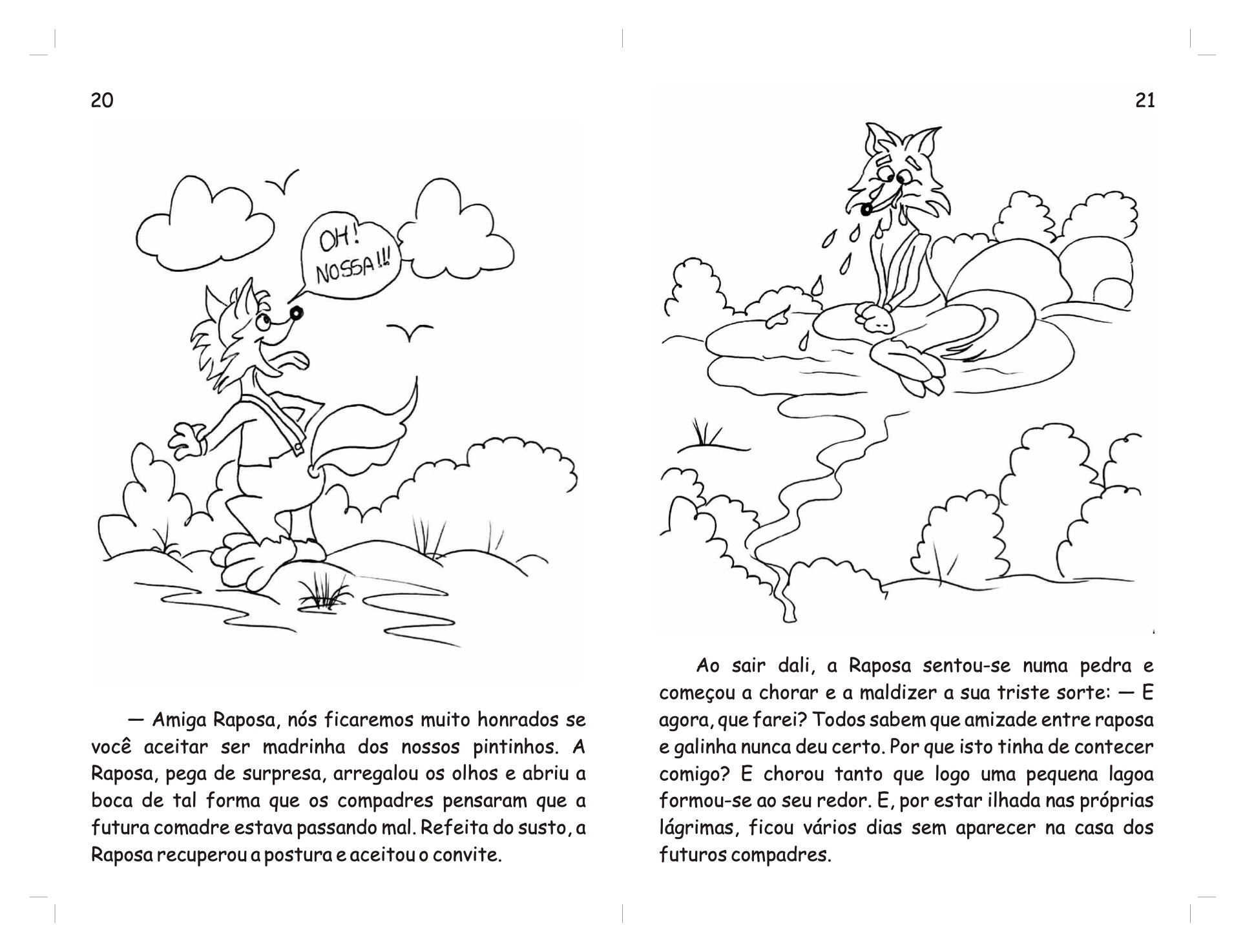 Página 12 - Livro Infantil O Galo Tião e a Dinda Raposa para Ler e Imprimir para imprimir