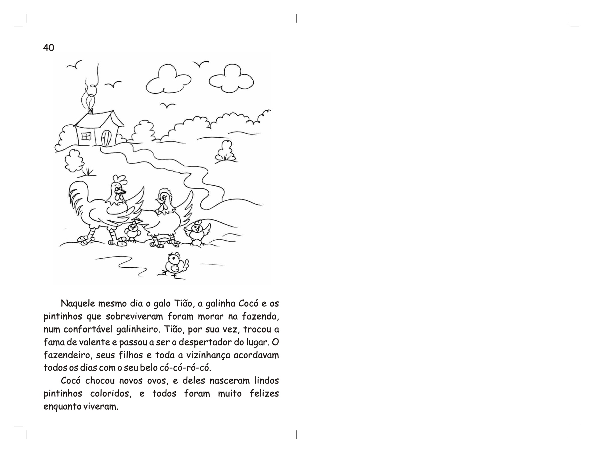 Página 22 - Livro Infantil O Galo Tião e a Dinda Raposa para Ler e Imprimir para imprimir