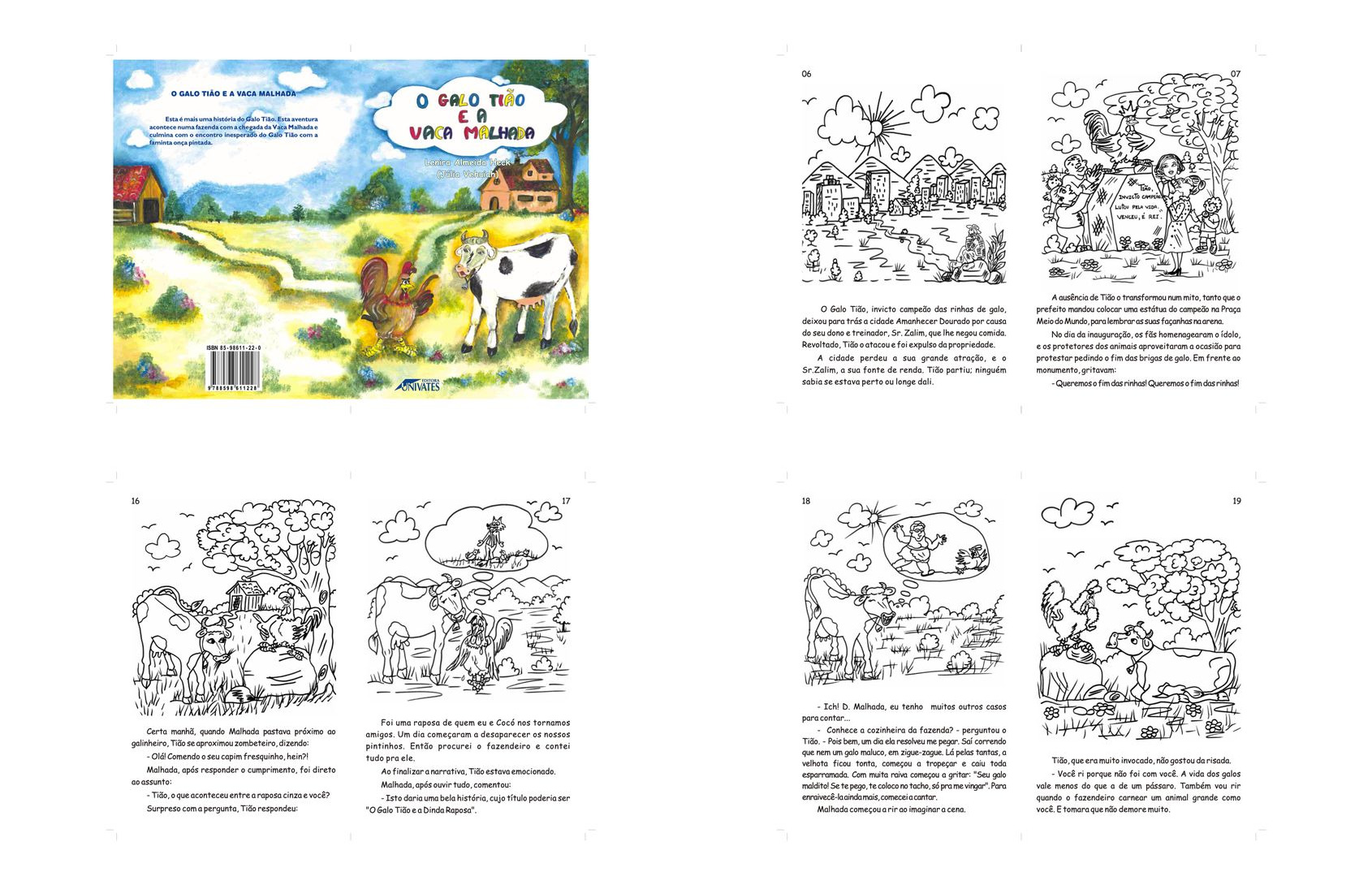 Livro Infantil O Galo Tião e a Vaca Malhada para Ler e Imprimir - Capa