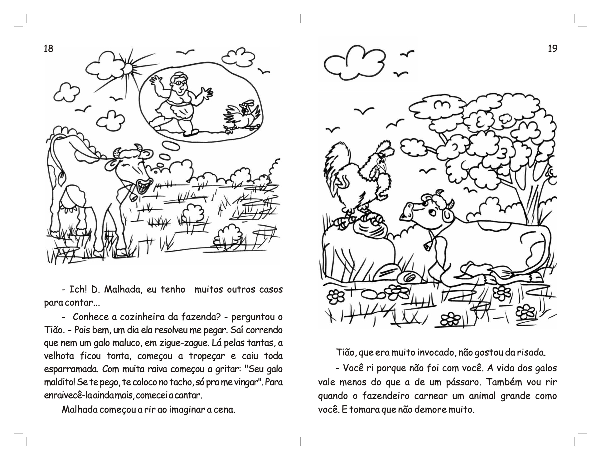 Página 11 - Livro Infantil O Galo Tião e a Vaca Malhada para Ler e Imprimir para imprimir