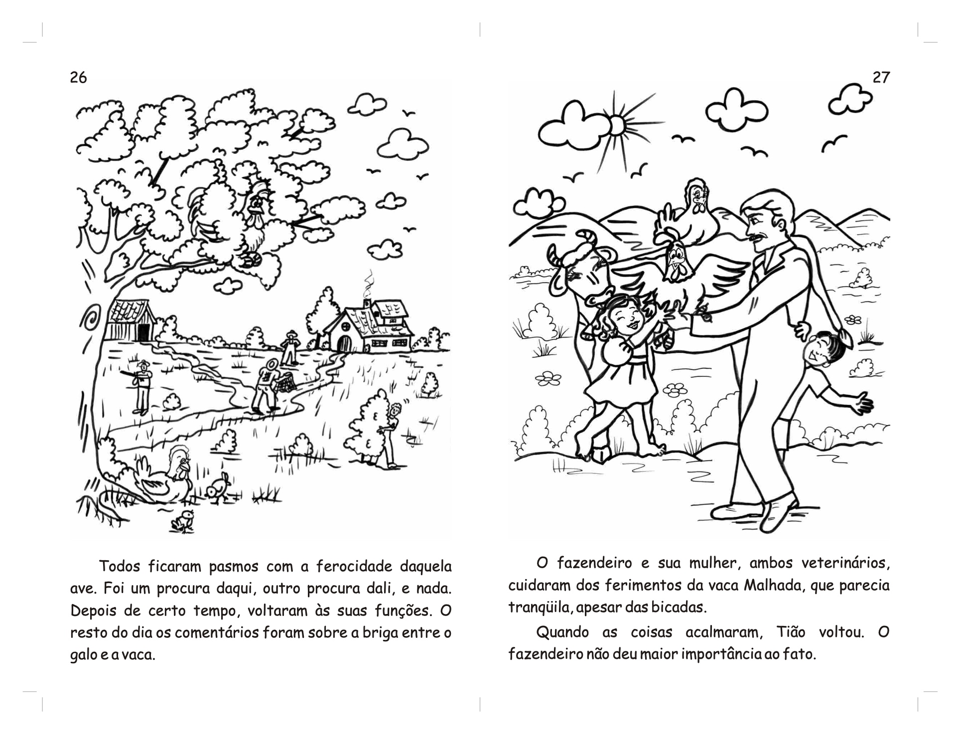 Página 15 - Livro Infantil O Galo Tião e a Vaca Malhada para Ler e Imprimir para imprimir
