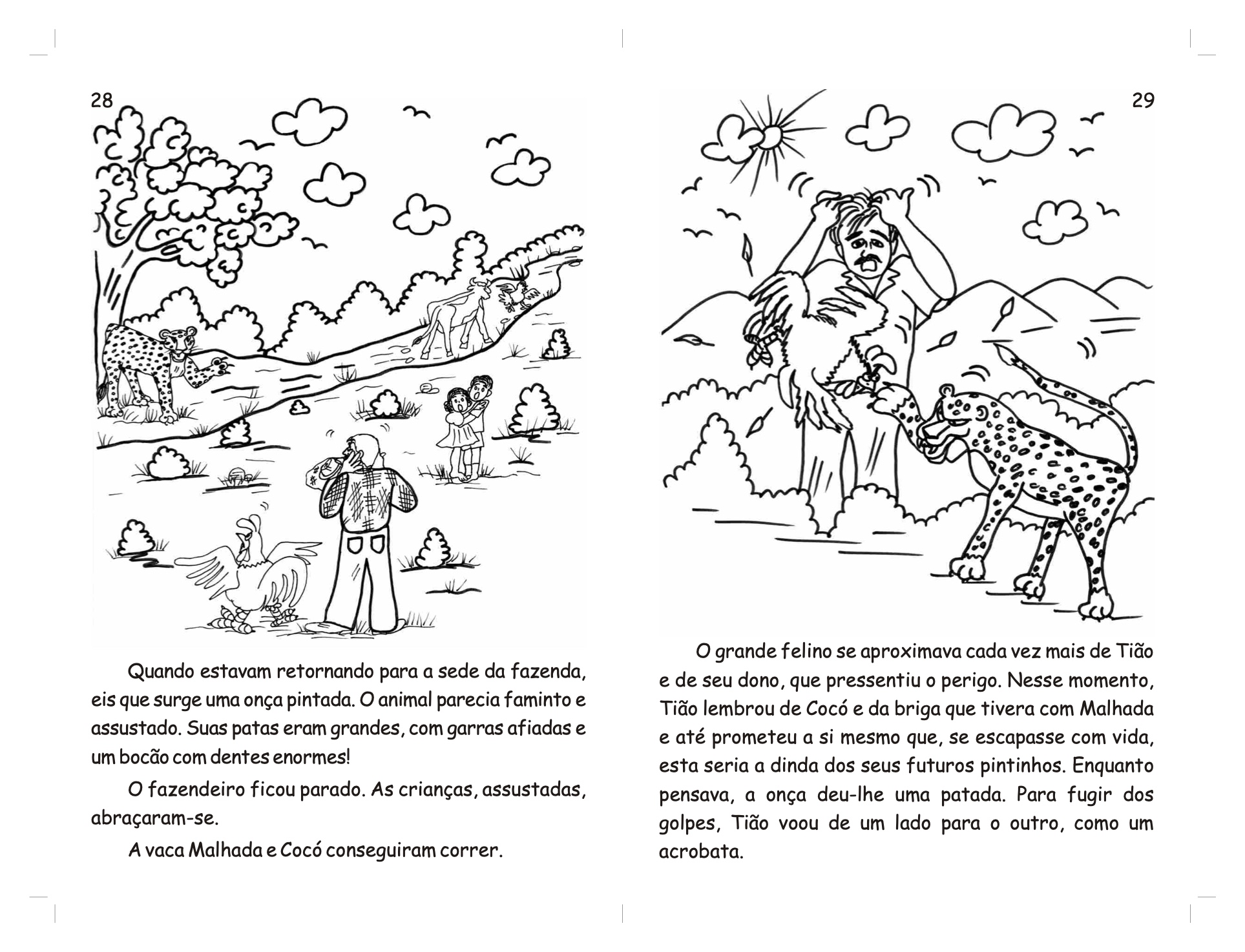 Página 16 - Livro Infantil O Galo Tião e a Vaca Malhada para Ler e Imprimir para imprimir