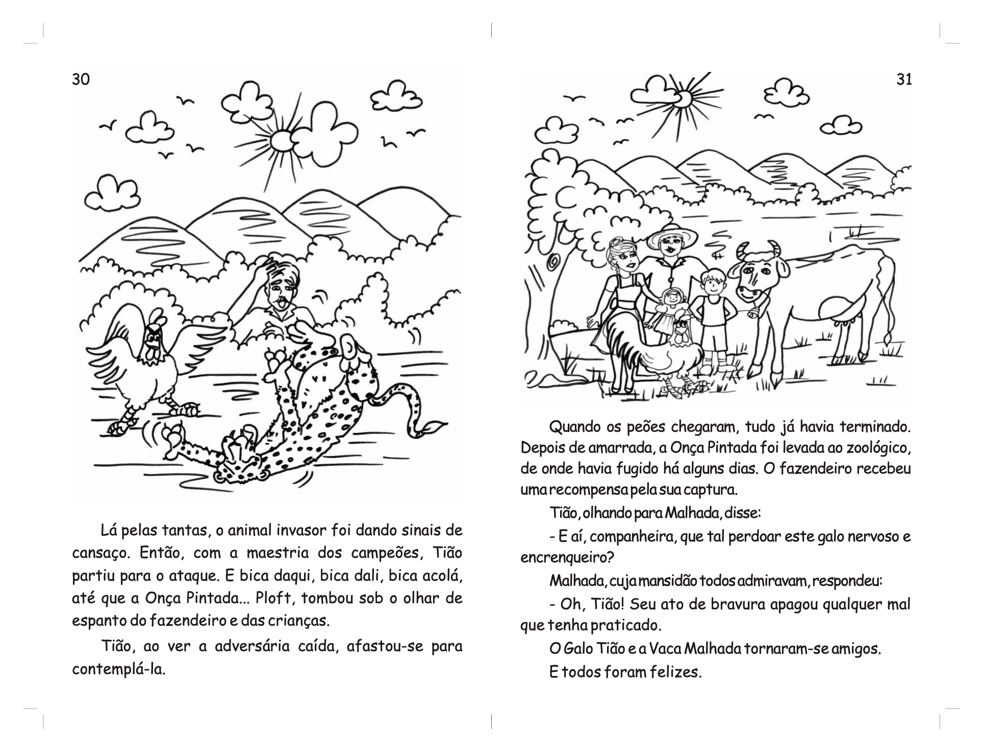 Página 17 - Livro Infantil O Galo Tião e a Vaca Malhada para Ler e Imprimir para imprimir